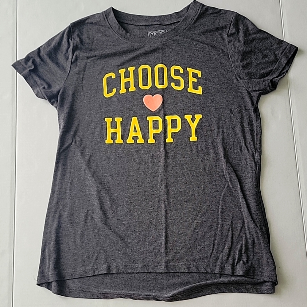 Choose Happy Graphic Short Sleeved Women's Large Tee T-shirt